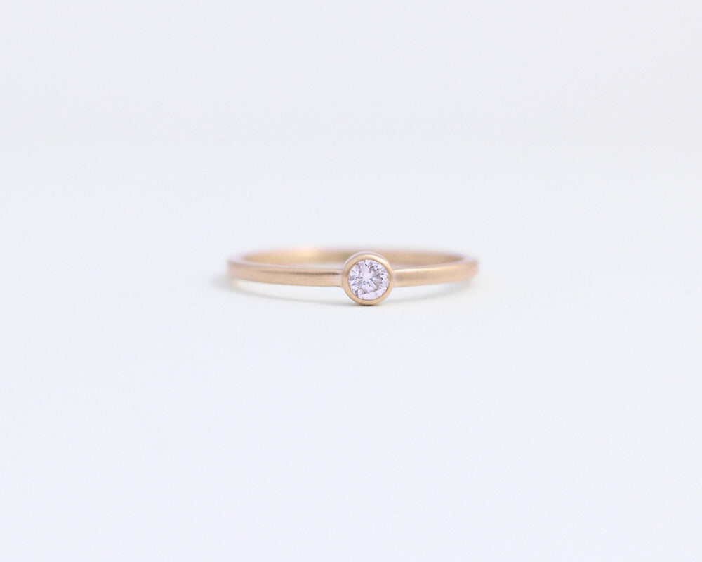 Solitaire Diamond Rose Gold Engagement Ring with Bezel Set Ethical Diamond