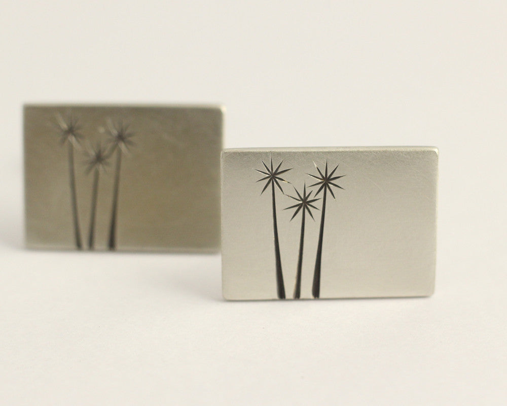Cabbage Tree Trio Cufflinks, [product_type} - Ash Hilton Jewellery