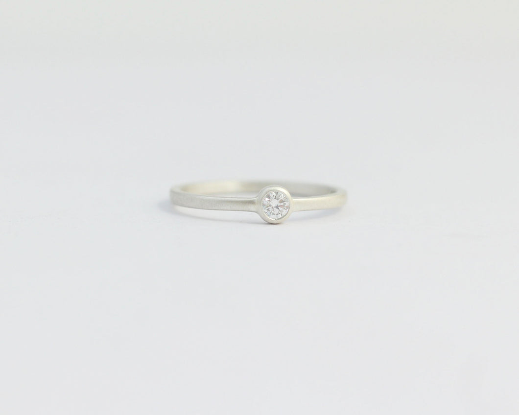 Solitaire Diamond Engagement Ring with Bezel Set Ethical Diamond, [product_type} - Ash Hilton Jewellery