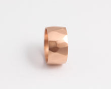 Asymmetrical Facets Ring in Rose Gold - Wide, [product_type} - Ash Hilton Jewellery
