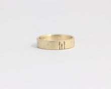 Pine Forest Ring with Diamond Stars in Yellow Gold - Medium, [product_type} - Ash Hilton Jewellery