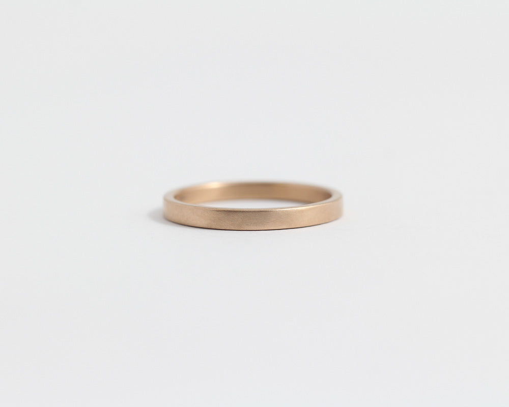 Ethical Rose Beach Gold Band - Narrow, [product_type} - Ash Hilton Jewellery