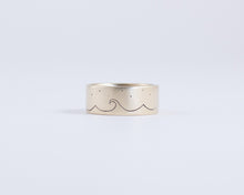 Celestial Ocean Waves Ring in Yellow Gold