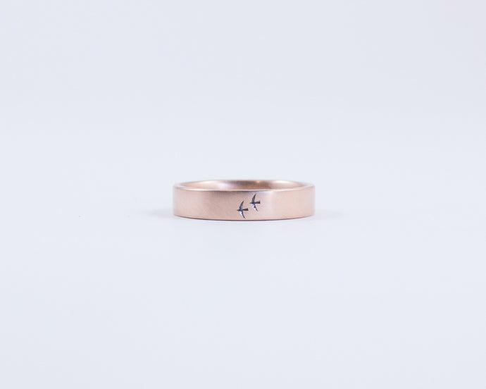 Birds in Flight in Rose Gold - Medium