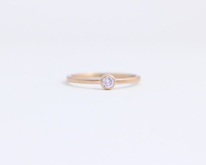 Solitaire Diamond Rose Gold Engagement Ring with Bezel Set Ethical Diamond