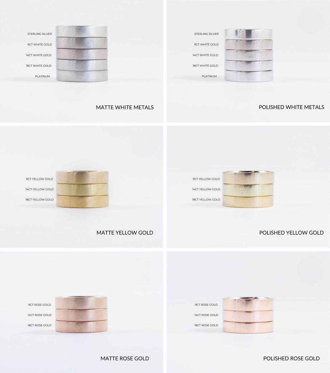 Elma Jewellery 6mm Wedding Ring – 9ct Rose Gold & 925 Silver – Matt & Polished Band