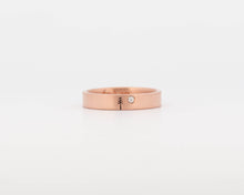 READY TO SHIP #167 One Pine Tree Ring with Single Diamond in Rose Gold - Medium - Size 6.25