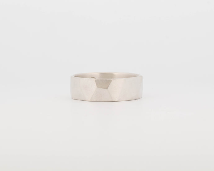 READY TO SHIP #169 Asymmetrical Facets Ring - Wide