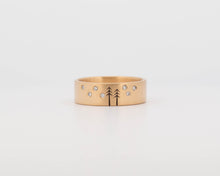 READY TO SHIP #233 Pine Tree with 7 Diamonds in Yellow Gold
