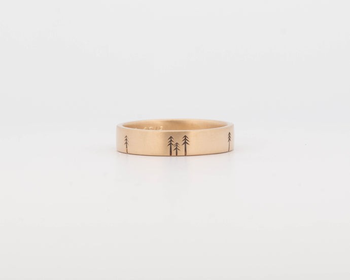 READY TO SHIP #336 Pine Forest Ring in Yellow Gold - Medium