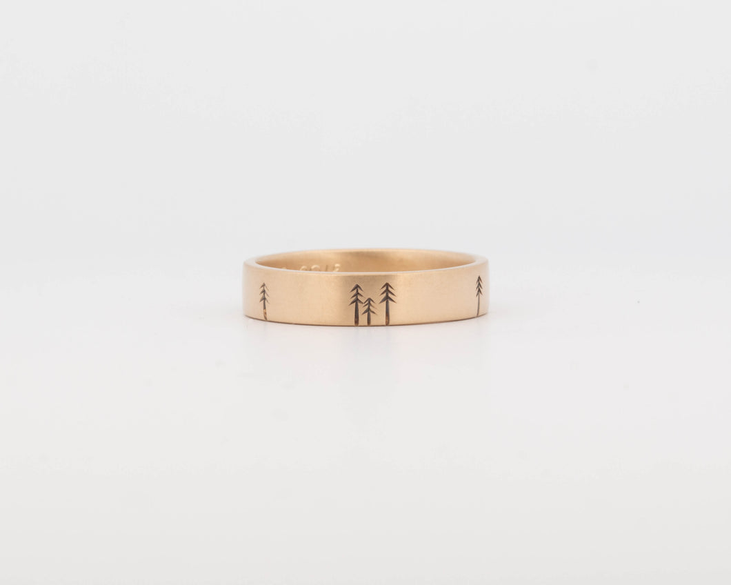 READY TO SHIP #336 Pine Forest Ring in Yellow Gold - Medium