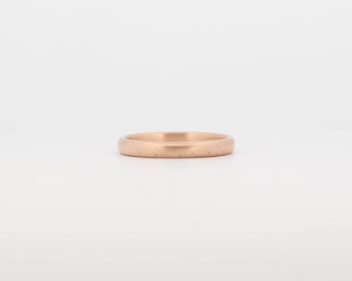 READY TO SHIP #343 Rounded Ethical Rose Beach Gold Band - Narrow