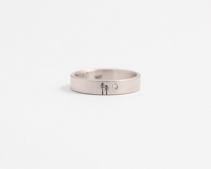 Woodland Ring with Single Diamond - Medium