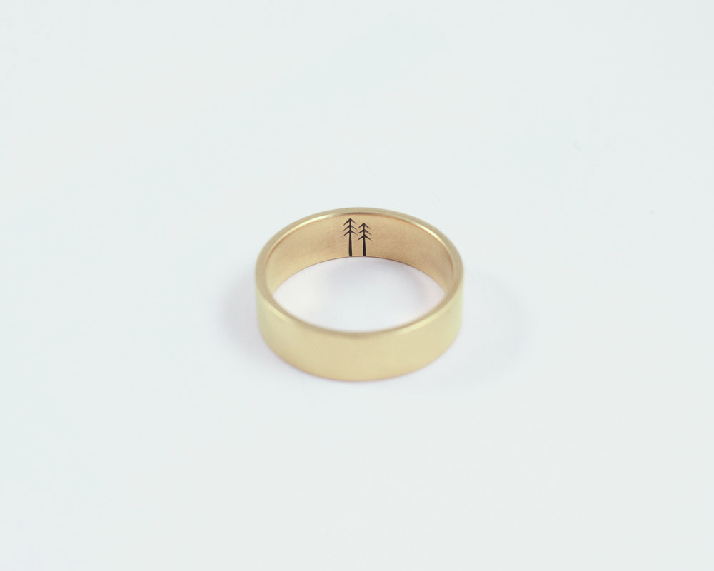 Hidden Trees Woodland Ring in Yellow Gold - Medium