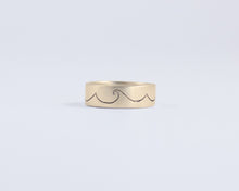 Ocean Waves Ring in Yellow Gold - Medium