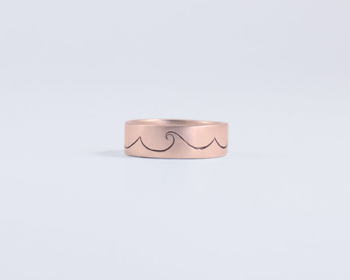 Ocean Waves Ring in Rose Gold