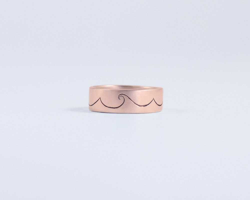 Ocean Waves Ring in Rose Gold - Medium