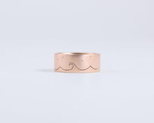 Celestial Ocean Waves Ring in Rose Gold