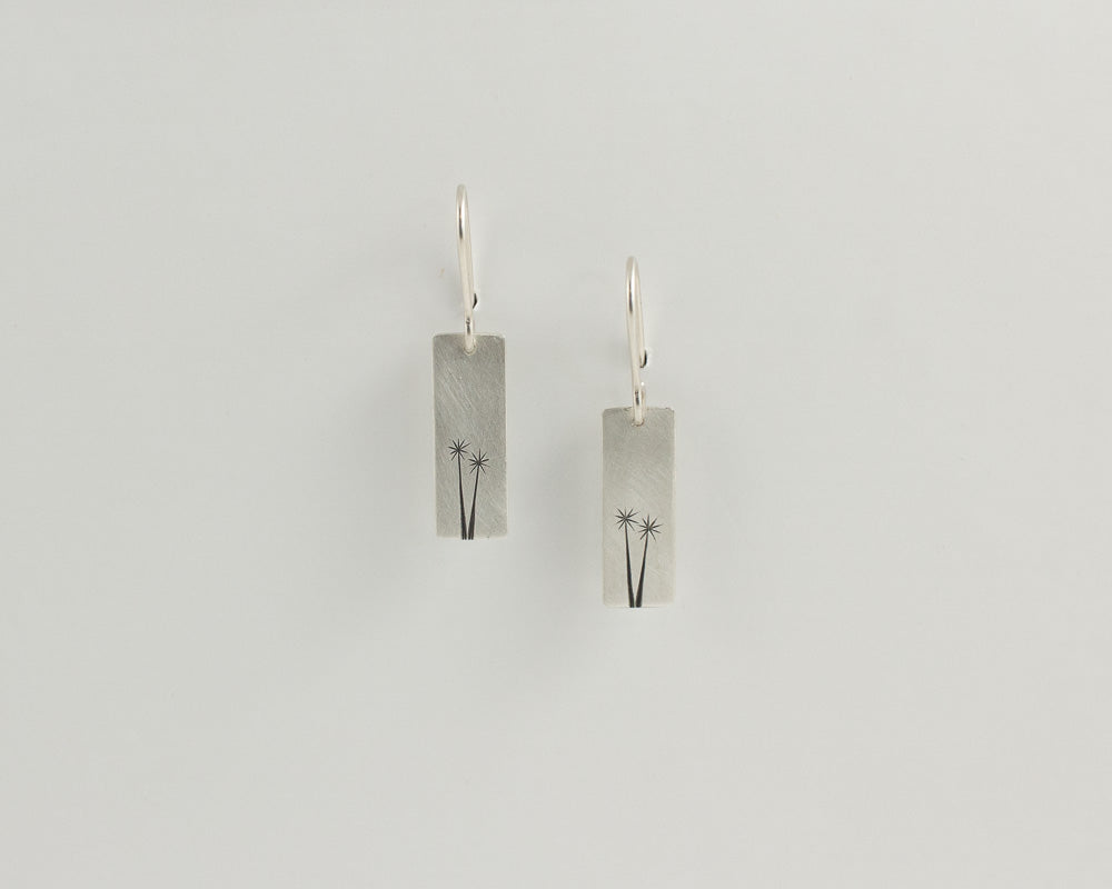 Cabbage Tree Etched Earrings