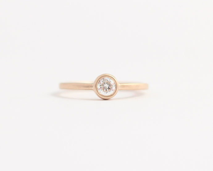 Ethical Bezel Set Diamond Ring Rose Gold, [product_type} - Ash Hilton Jewellery