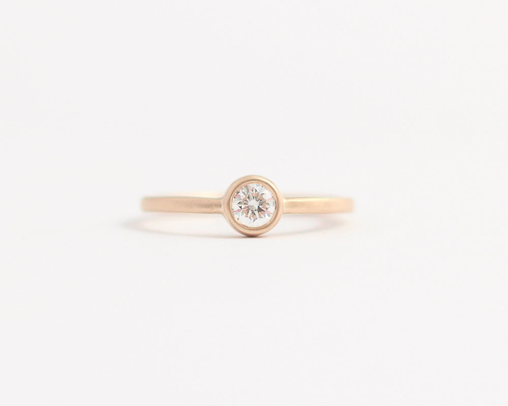 Ethical Bezel Set Diamond Ring Rose Gold, [product_type} - Ash Hilton Jewellery