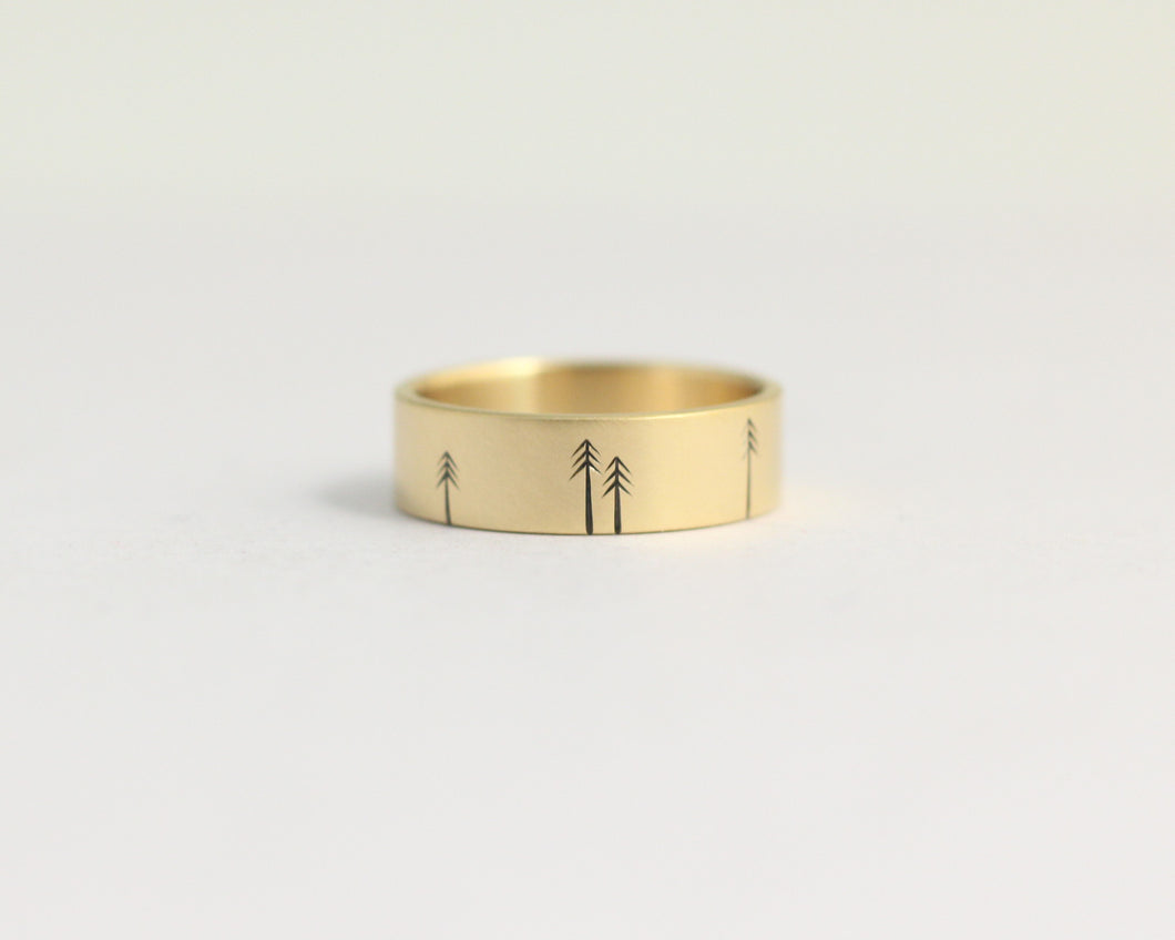 Pine Forest Ring in Yellow Gold - Medium, [product_type} - Ash Hilton Jewellery