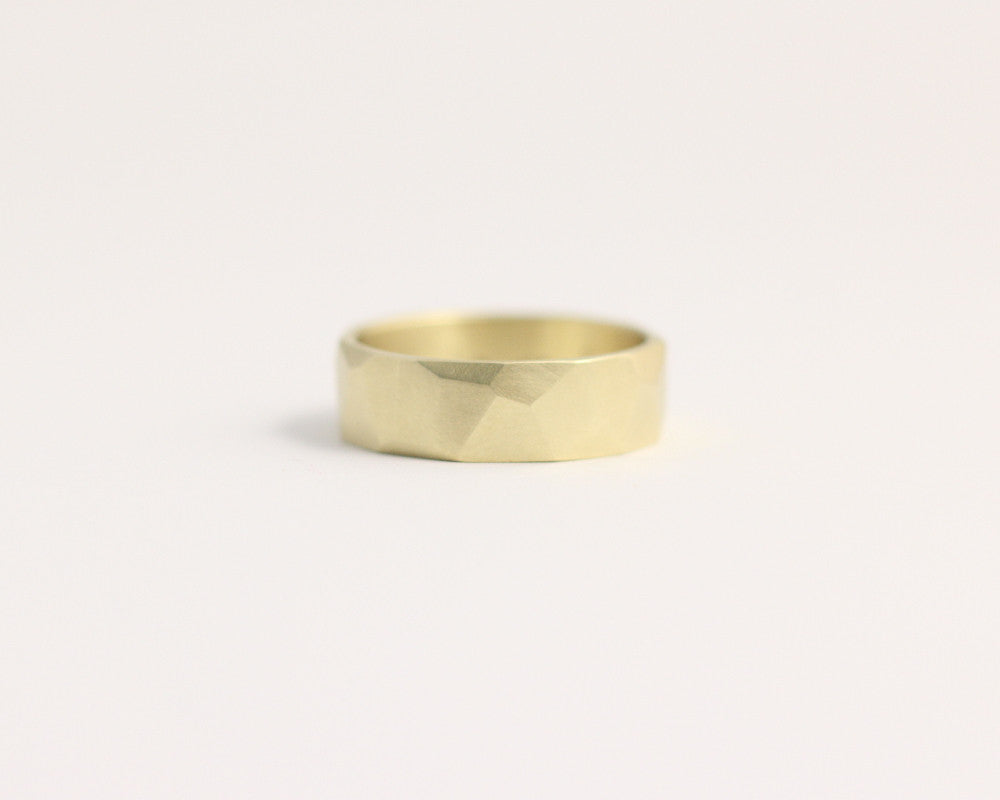Asymmetrical Facets Ring in Yellow Gold - Medium, [product_type} - Ash Hilton Jewellery