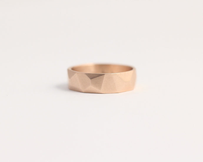 Asymmetrical Facets Ring in Rose Gold - Medium, [product_type} - Ash Hilton Jewellery