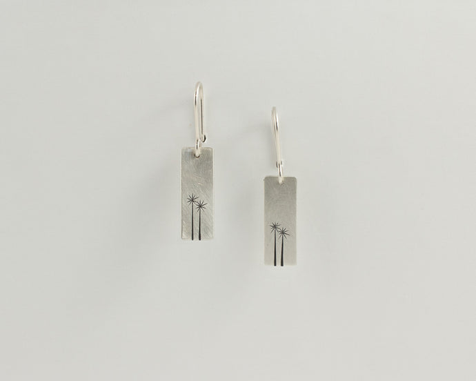Cabbage Tree Twins Etched Earrings