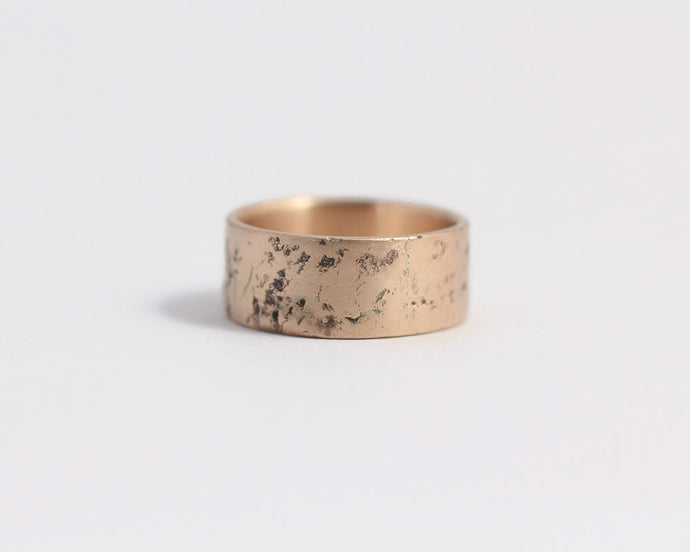 Distressed Band in Rose Gold - Wide, [product_type} - Ash Hilton Jewellery