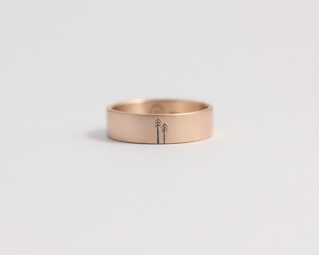 Woodland Ring in Rose Gold - Wide, [product_type} - Ash Hilton Jewellery