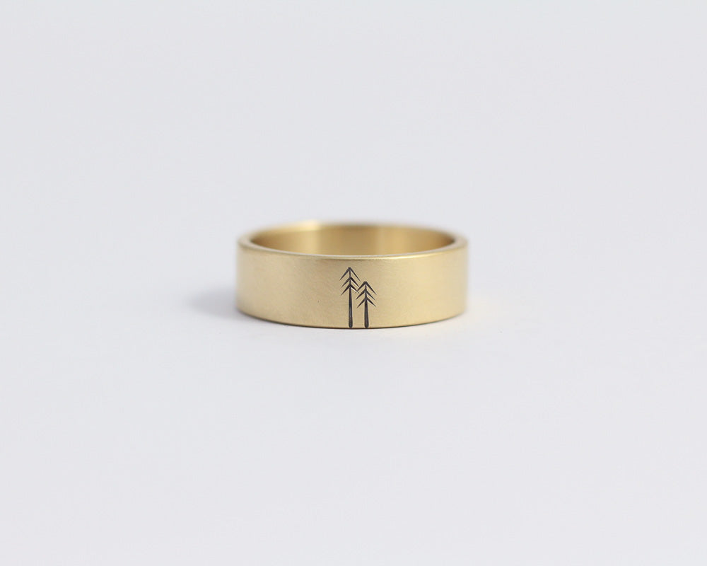 Woodland Ring in Yellow Gold - Wide, [product_type} - Ash Hilton Jewellery