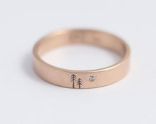Woodland Ring with Single Diamond in Rose Gold - Medium, [product_type} - Ash Hilton Jewellery