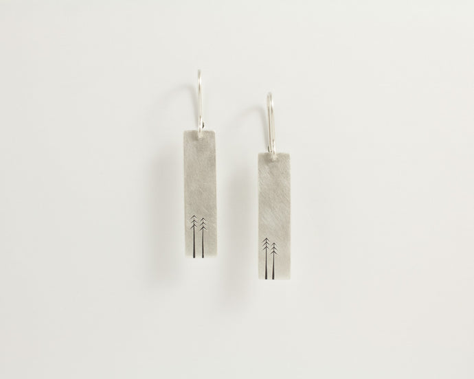Two Pines Etched Earrings - 30mm