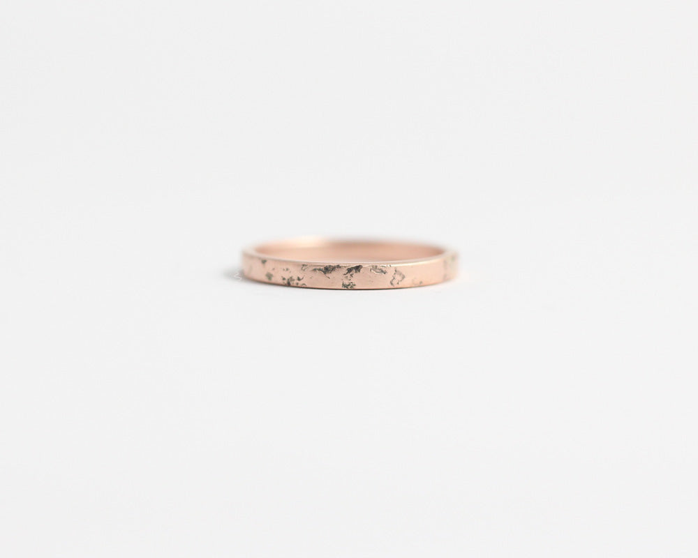 Distressed Band in Rose Gold - Narrow, [product_type} - Ash Hilton Jewellery