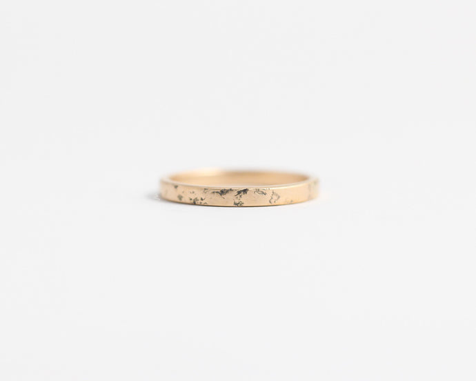 Distressed Band in Yellow Gold - Narrow, [product_type} - Ash Hilton Jewellery