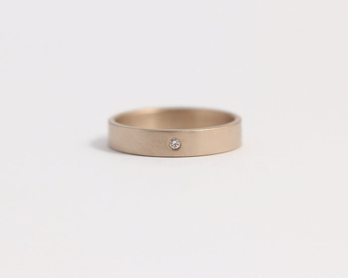Ethical Rose Beach Gold & Recycled Diamond Ring - Narrow, [product_type} - Ash Hilton Jewellery