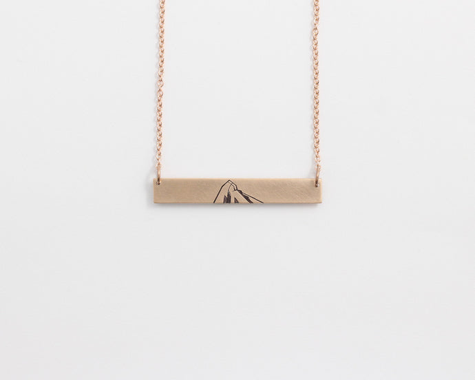 Mountain Bar Necklace in Rose Gold, [product_type} - Ash Hilton Jewellery