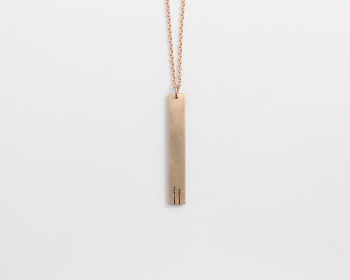 Woodland Drop Necklace in Rose Gold, [product_type} - Ash Hilton Jewellery