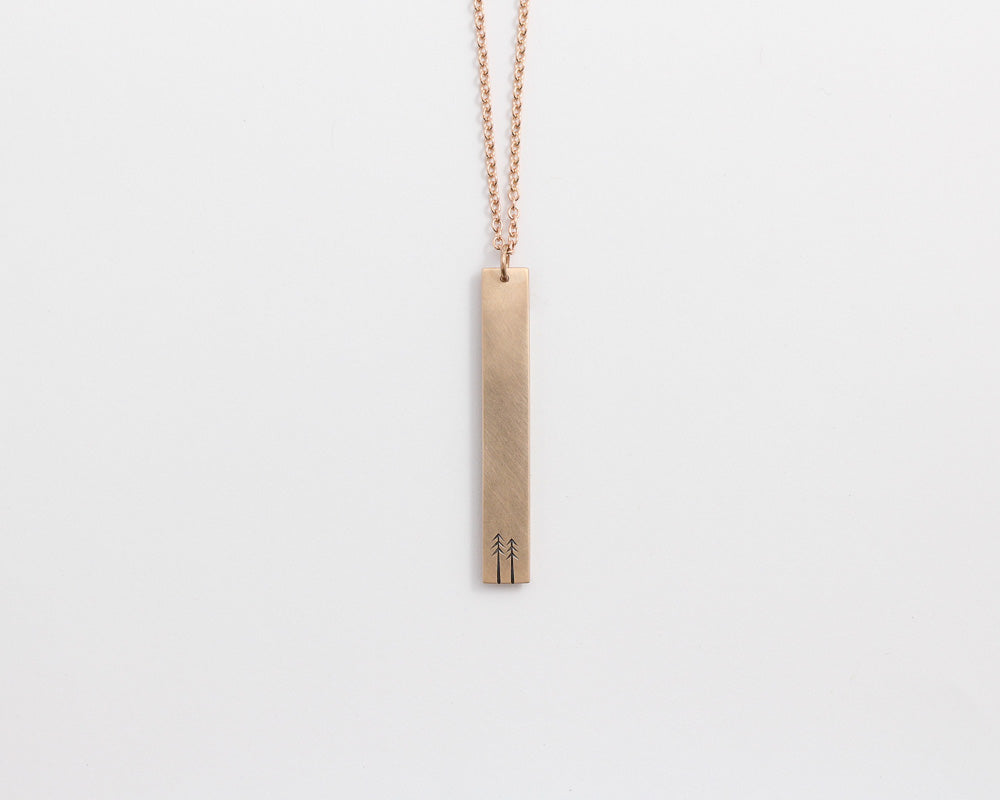 Woodland Drop Necklace in Rose Gold, [product_type} - Ash Hilton Jewellery