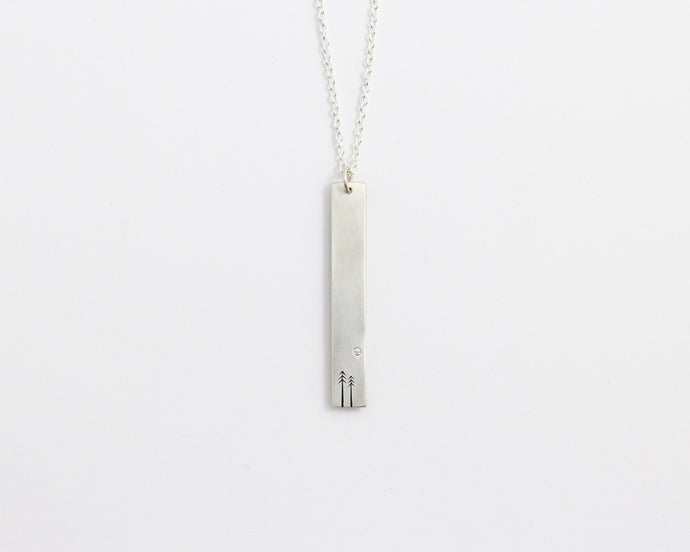 Woodland & Diamond Drop Necklace, [product_type} - Ash Hilton Jewellery