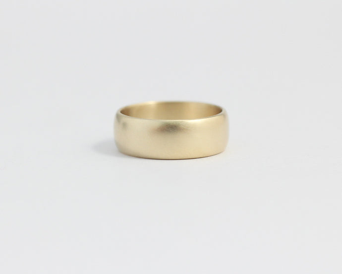 Rounded Ethical Yellow Beach Gold Band - Wide, [product_type} - Ash Hilton Jewellery