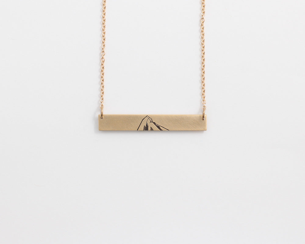 Mountain Bar Necklace in Yellow Gold, [product_type} - Ash Hilton Jewellery
